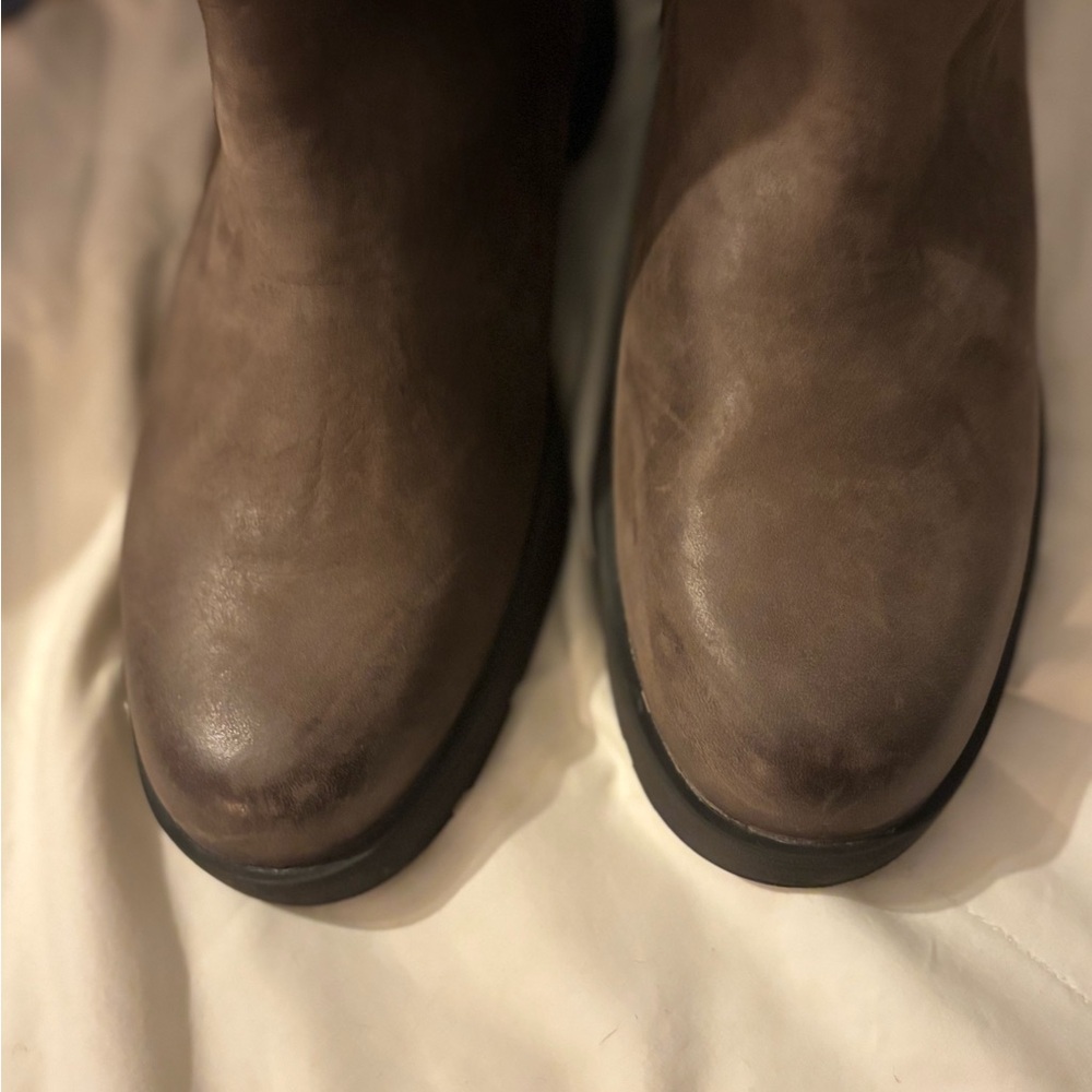 Timberland Graceyn Brown Tall Pull-On Waterproof Leather Boots w/Belt & Pocket • - Picture 12 of 17
